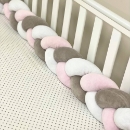 Protectie laterala patut bebe grafit-roz (4)